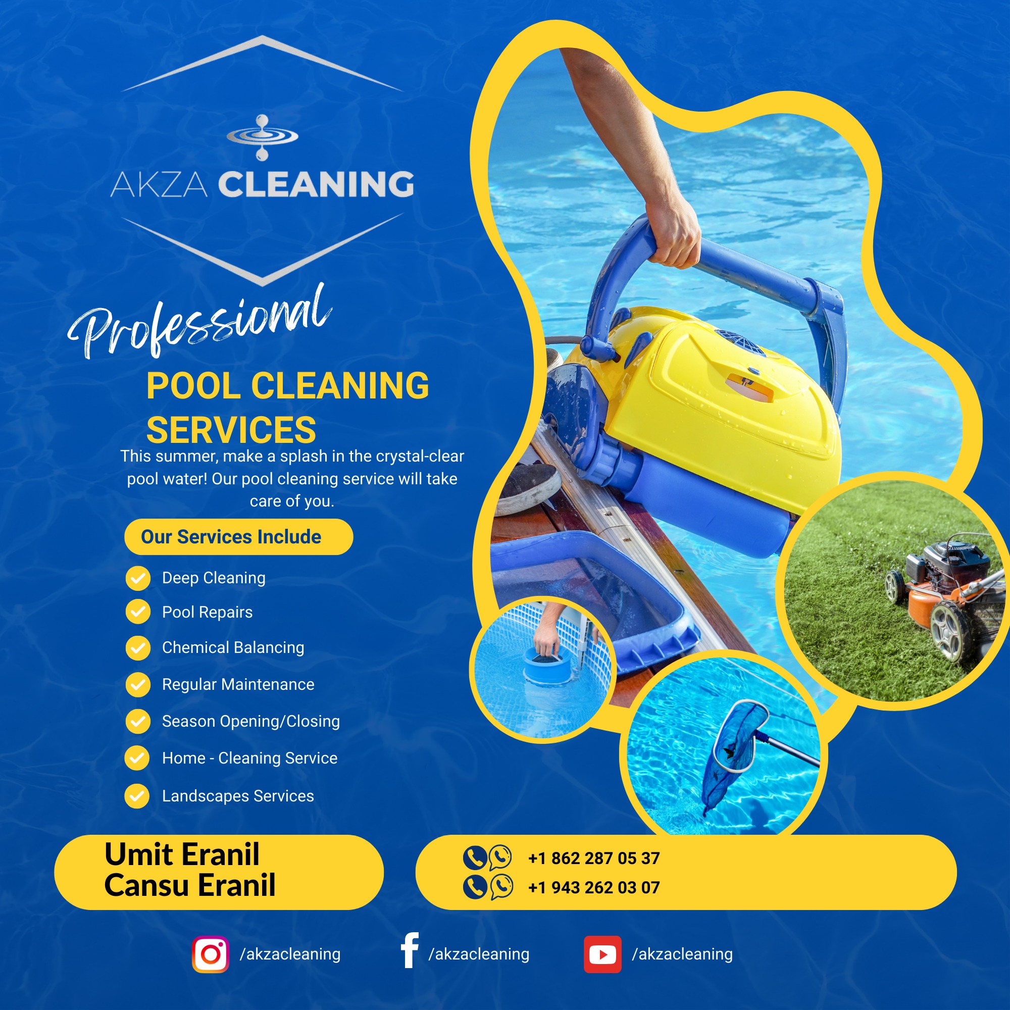 Debris, cloudy water and neglected surfaces